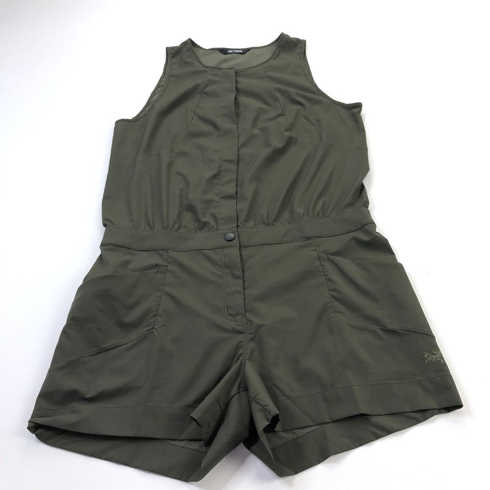 Arc'teryx Kyla Romper Womens 12 Green Sleeveless Hiking One Piece Shorts MINT